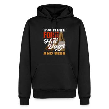 Amateurs de hot-dogs pour les hot-dogs et la bière - Sweat à capuche Premium bio Homme - noir - Devant - Nico (187cm)