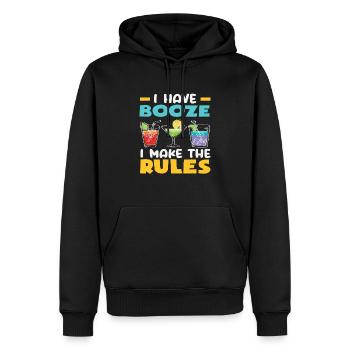 J’ai de l’alcool Je fais les règles Barman - Sweat à capuche Premium bio Homme - noir - Devant - Nico (187cm)