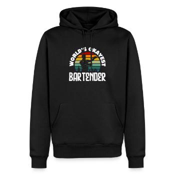 Le meilleur design de barman Okay au monde - Sweat à capuche Premium bio Homme - noir - Devant - Nico (187cm)