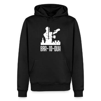 Bartender Bar-10-Duh Masterful Creations - Men’s Premium Organic Hoodie - black - Front - Nico (187cm)