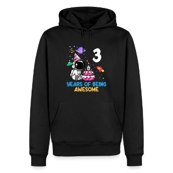 Three Years Astronaut Birthday Adventure - Men’s Premium Organic Hoodie - black - Front - Nico (187cm)