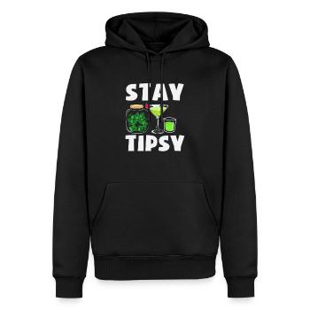 Restez éméché style barman - Sweat à capuche Premium bio Homme - noir - Devant - Nico (187cm)