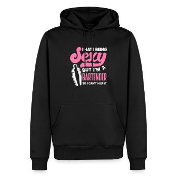 Je suis barmaid et sexy - Sweat à capuche Premium bio Homme - noir - Devant - Nico (187cm)