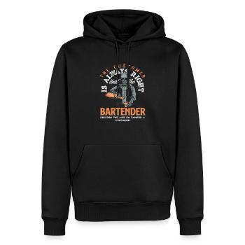 Der Kunde Hat Recht Bis Der Barkeeper Entscheidet - Männer Premium Bio Hoodie - Schwarz - Vorne - Nico (187cm)