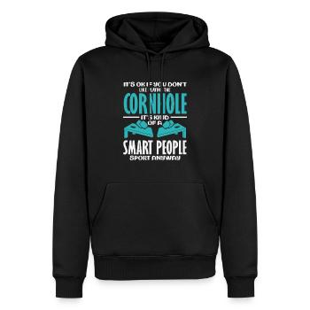 Cornhole Lover Wise Déclaration sportive - Sweat à capuche Premium bio Homme - noir - Devant - Nico (187cm)