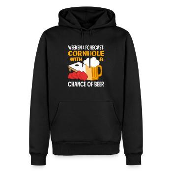 Prédiction du week-end des amateurs de cornhole - Sweat à capuche Premium bio Homme - noir - Devant - Nico (187cm)