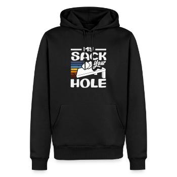 Cornhole Player My Sack Your Hole - Sweat à capuche Premium bio Homme - noir - Devant - Nico (187cm)