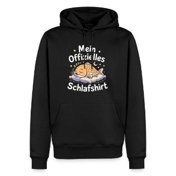 Mein offizielles Schlafshirt, Lustiges Fischdesign - Männer Premium Bio Hoodie - Schwarz - Vorne - Nico (187cm)