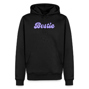 Bête - Amitié - Mains - Sweat à capuche Premium bio Homme - noir - Devant - Nico (187cm)