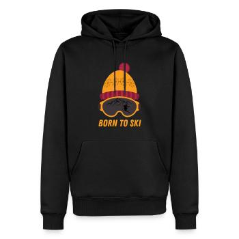 Né pour skier Piste de ski Apres Ski - Sweat à capuche Premium bio Homme - noir - Devant - Nico (187cm)