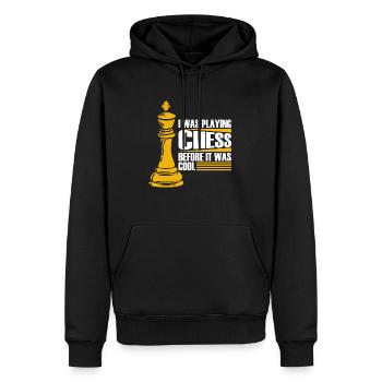 Pièce d’échecs - Sweat à capuche Premium bio Homme - noir - Devant - Nico (187cm)