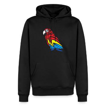 Perroquet - Sweat à capuche Premium bio Homme - noir - Devant - Nico (187cm)