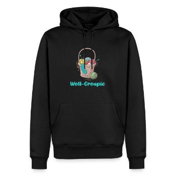 Tricoter - Sweat à capuche Premium bio Homme - noir - Devant - Nico (187cm)