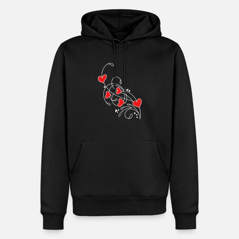 Saint-Valentin Saint-Valentin - Sweat à capuche Premium bio Homme - noir