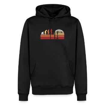 Retro Kran Baukran Vintage Kranfahrer Kranführer - Männer Premium Bio Hoodie - Schwarz - Vorne - Nico (187cm)