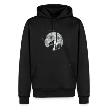 King Charles Cavalier Chien - Sweat à capuche Premium bio Homme - noir - Devant - Nico (187cm)