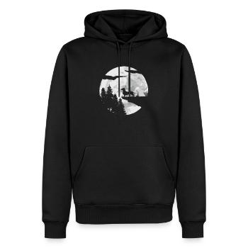Teckel teckel viennois Teckel Rauhhaardackel - Sweat à capuche Premium bio Homme - noir - Devant - Nico (187cm)