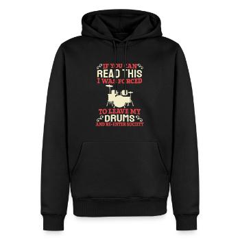 Batterie Batteur Batteur - Sweat à capuche Premium bio Homme - noir - Devant - Nico (187cm)