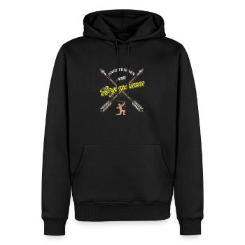 Tir à l’arc Flèche Tir à l’arc Tir à l’arc - Sweat à capuche Premium bio Homme - noir - Devant - Nico (187cm)