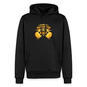 Facilement distrait par les canards Canards Amateurs de canards - Sweat à capuche Premium bio Homme - noir - Devant - Nico (187cm)