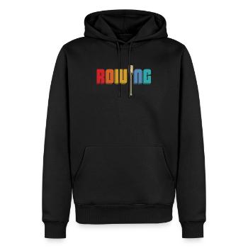 Retro Rowing Rowing Rowing Boat Vintage Rowing - Men’s Premium Organic Hoodie - black - Front - Nico (187cm)