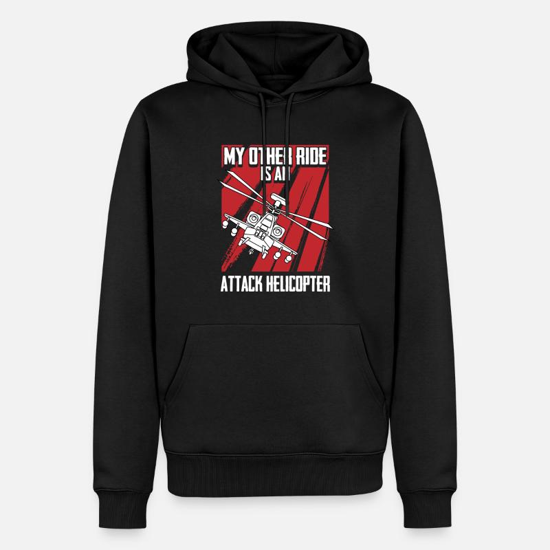 Hélicoptère Hélicoptère Pilote Heli - Sweat à capuche Premium bio Homme - noir