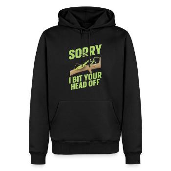 Gottesanbeterin - Männer Premium Bio Hoodie - Schwarz - Vorne - Nico (187cm)
