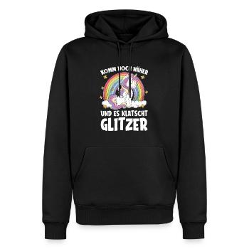 Einhorn Unicorn - Männer Premium Bio Hoodie - Schwarz - Vorne - Nico (187cm)