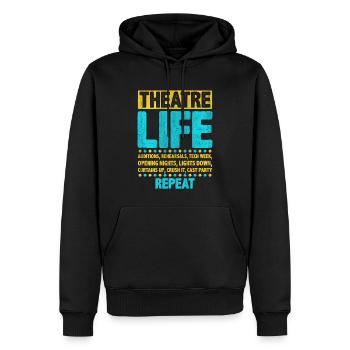 Funny Theatre Life - Männer Premium Bio Hoodie - Schwarz - Vorne - Nico (187cm)
