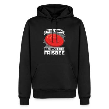 Frisbee - Männer Premium Bio Hoodie - Schwarz - Vorne - Nico (187cm)