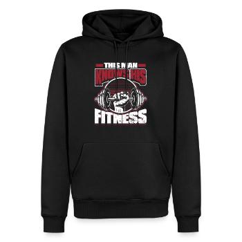 Fitness Training Gym Workout Poids - Sweat à capuche Premium bio Homme - noir - Devant - Nico (187cm)