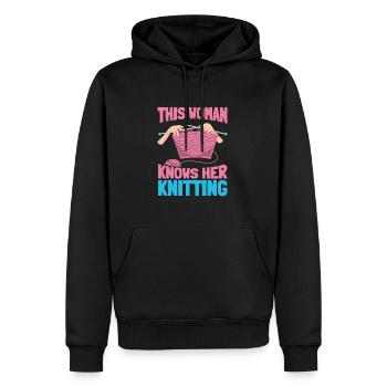 Tricoter - Sweat à capuche Premium bio Homme - noir - Devant - Nico (187cm)