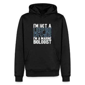 Biologie marine - Sweat à capuche Premium bio Homme - noir - Devant - Nico (187cm)