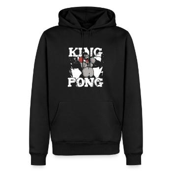 Ping Pong da ping pong - Felpa con cappuccio ecologica premium da uomo - nero - Fronte - Nico (187cm)