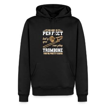 Trombone - Sweat à capuche Premium bio Homme - noir - Devant - Nico (187cm)