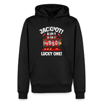 Happy 50th Birthday Bday Celebrant Slot Machine - Männer Premium Bio Hoodie - Schwarz - Vorne - Nico (187cm)