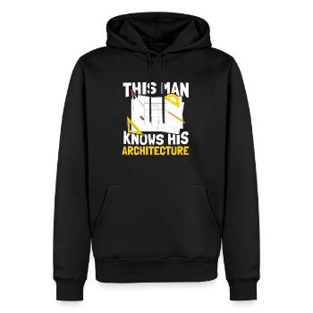 Architecte - Sweat à capuche Premium bio Homme - noir - Devant - Nico (187cm)
