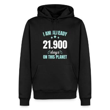 Already 21900 Days On This Planet 60th Birthday - Männer Premium Bio Hoodie - Schwarz - Vorne - Nico (187cm)
