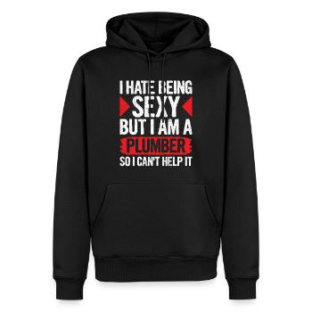 I Hate Being Sexy But I Am A Plumber - Männer Premium Bio Hoodie - Schwarz - Vorne - Nico (187cm)