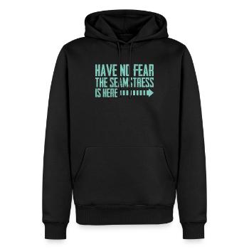 N’ayez pas peur La couturière est là - Sweat à capuche Premium bio Homme - noir - Devant - Nico (187cm)