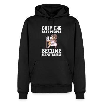 Seules les meilleures personnes deviennent couturières - Sweat à capuche Premium bio Homme - noir - Devant - Nico (187cm)