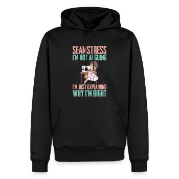 Seamstress I am Not Arguing - Männer Premium Bio Hoodie - Schwarz - Vorne - Nico (187cm)