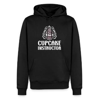Instructeur de cupcakes - Sweat à capuche Premium bio Homme - noir - Devant - Nico (187cm)