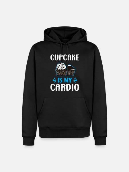 Cupcake is My Cardio - Men’s Premium Organic Hoodie - black