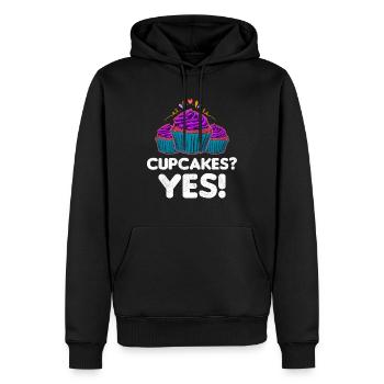 Cupcakes Yes - Männer Premium Bio Hoodie - Schwarz - Vorne - Nico (187cm)