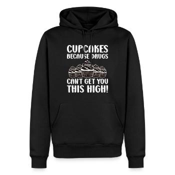 Cupcakes Because Drugs - Männer Premium Bio Hoodie - Schwarz - Vorne - Nico (187cm)