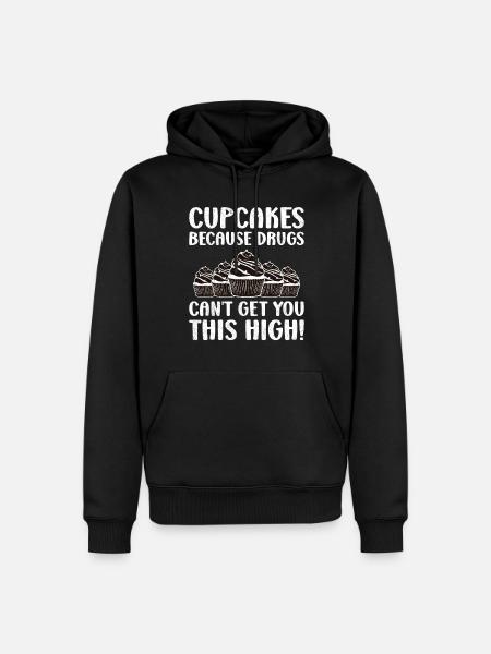 Cupcakes Because Drugs - Männer Premium Bio Hoodie - Schwarz