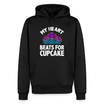 My Heart Beats For Cupcake - Männer Premium Bio Hoodie - Schwarz - Vorne - Nico (187cm)