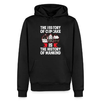 L’histoire du cupcake - Sweat à capuche Premium bio Homme - noir - Devant - Nico (187cm)
