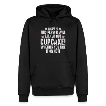 Avertissement Cette personne va parler - Sweat à capuche Premium bio Homme - noir - Devant - Nico (187cm)